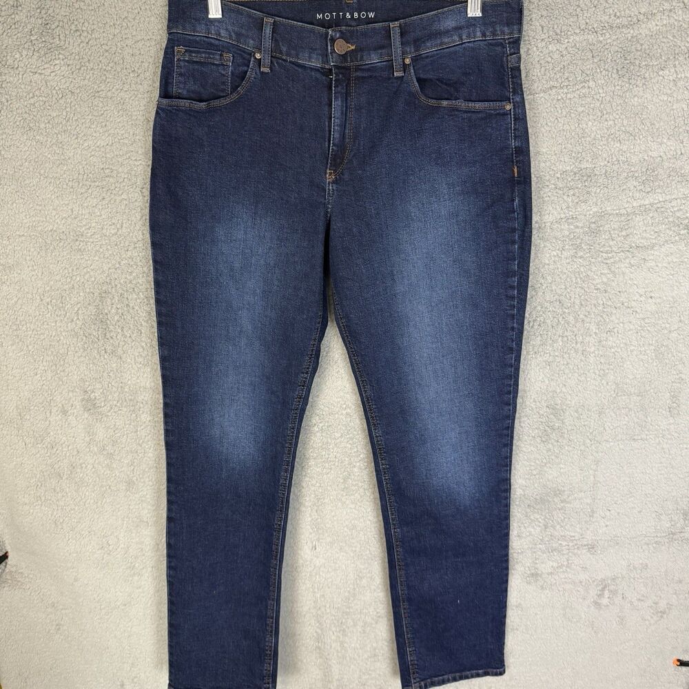 Mott and Bow Jeans Womens 30x30 Blue Mid Rise Boyfriend Stretch Denim‎